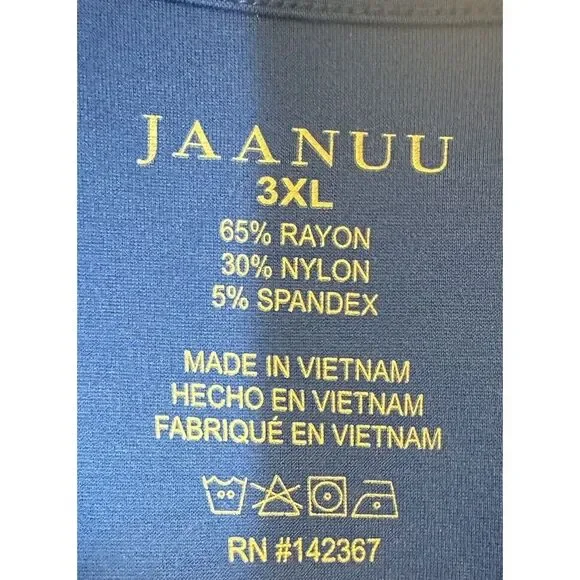 Women's Jaanuu Scrub Top 3XL Royal Blue J96133C Metal Zipper Detail - Picture 4 of 5